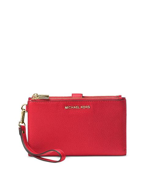 Michael Kors Adele Double Zip Leather iPhone 7 Plus Wristlet 